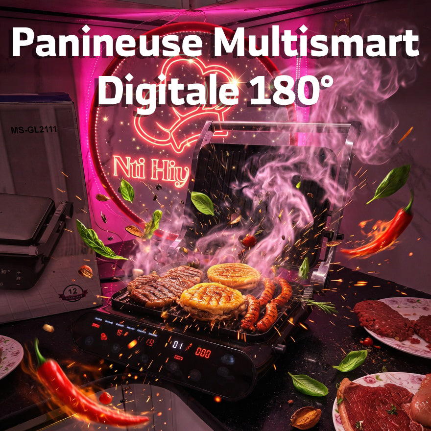 PANINEUSE MULTISMART DIGITALE 2 En 1 - 180° - 1800W بانينوز و شواية في نفس الوقت ميلتي سمارت (127)
