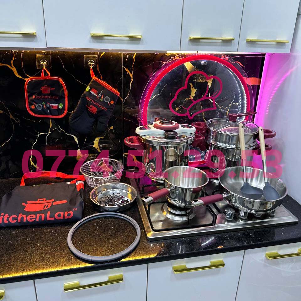 PACK COCOTTE MINUTE 16 PCS KITCHEN LAB 100% INOX 18/10  (116) طقم المطبخ الفخم 16 قطعة من الأنوكس