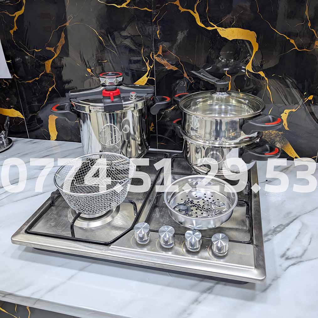 (N) SERIE COCOTTE MINUTE 7 PCS 18/10 INOX 100% ALIMENTAIRE (096) جودة فخمة و أداء قوي لمطبخك 🔥