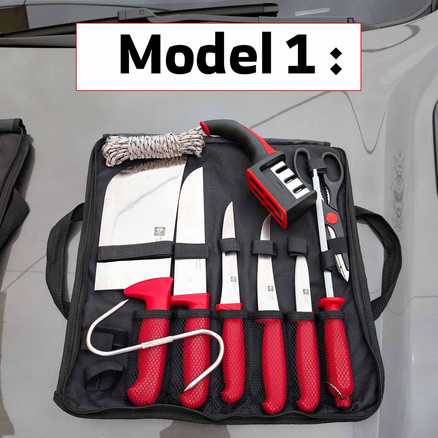 POCHETTE COUTEAUX 8 PIECES + 5 CADEAUX (120)  حقيبة سكاكين 8 قطع + 5 هدايا مجانية
