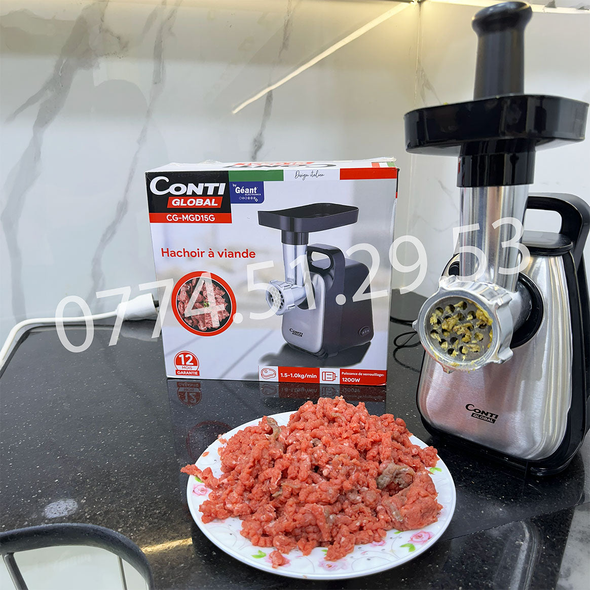 HACHOIR A VIANDE ELECTRIC CONTI-GLOBALE BY GEANT 1.5Kg/Min - 1200Watt (125)