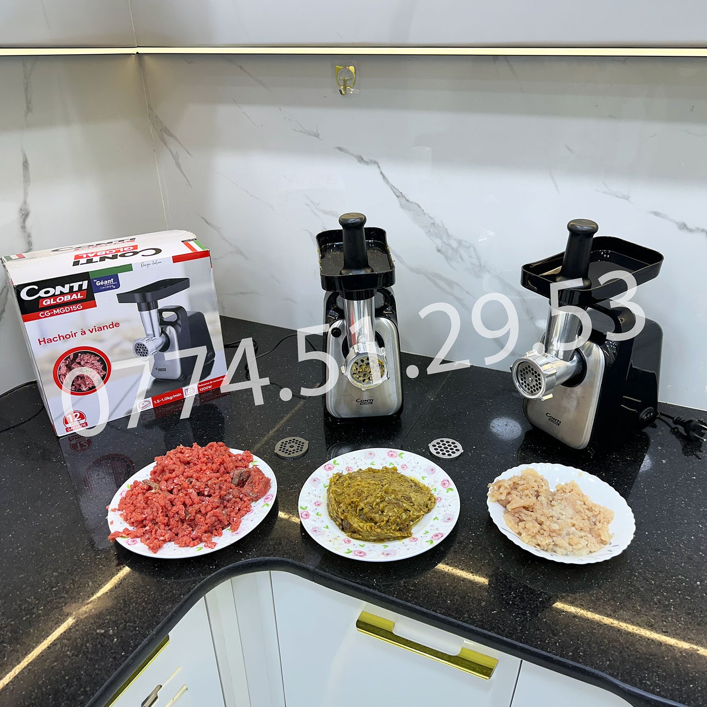 HACHOIR A VIANDE ELECTRIC CONTI-GLOBALE BY GEANT 1.5Kg/Min - 1200Watt (125)
