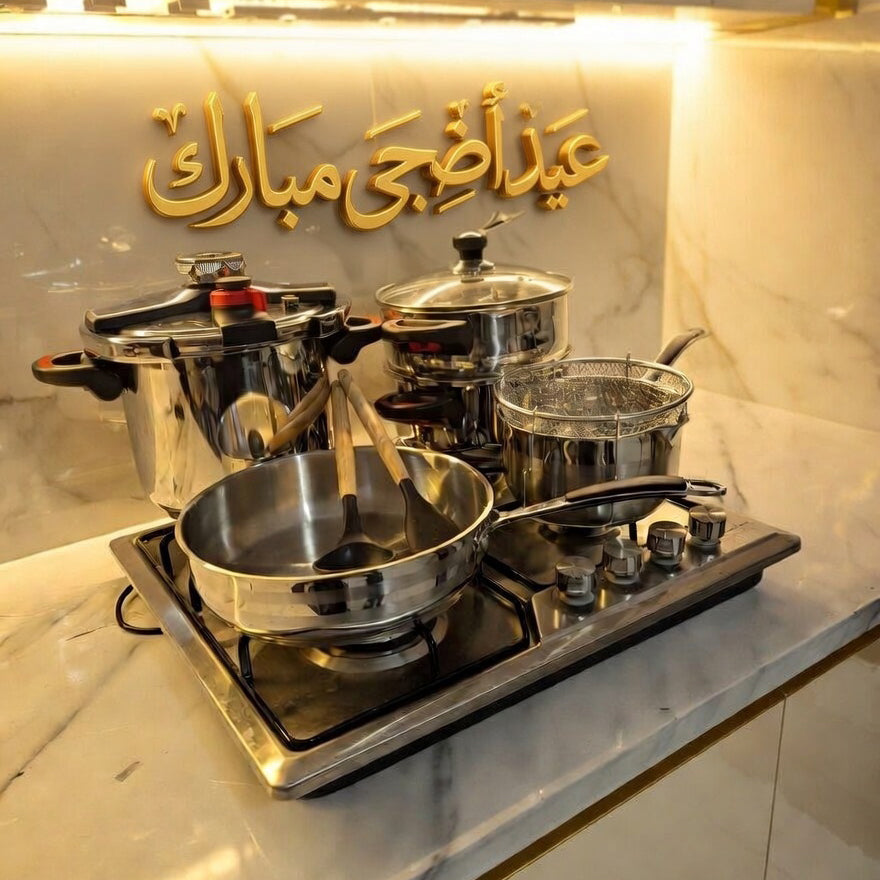 PACK COCOTTE MINUTE 10 PCS 100% INOX 18/10 7L-4L (110) جودة فخمة و قوة لمطبخك 🔥